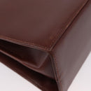 Salvatore Ferragamo Gancini Hand Bag Leather 2way Brown Gold Auth 173424-14
