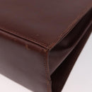 Salvatore Ferragamo Gancini Hand Bag Leather 2way Brown Gold Auth 173424-15