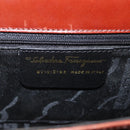 Salvatore Ferragamo Gancini Hand Bag Leather 2way Brown Gold Auth 173424-19