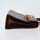 Salvatore Ferragamo Gancini Hand Bag Leather 2way Brown Gold Auth 173424-4