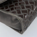 BALLY Hand Bag Leather Dark Brown Gold Auth 173425-11
