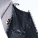 BALLY Hand Bag Leather Dark Brown Gold Auth 173425-18
