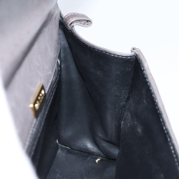 BALLY Hand Bag Leather Dark Brown Gold Auth 173425