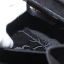 Salvatore Ferragamo Gancini Hand Bag Suede 2way Black Gold Auth 173432-22