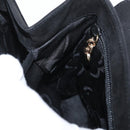 Salvatore Ferragamo Gancini Hand Bag Suede 2way Black Gold Auth 173432-24