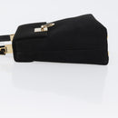 Salvatore Ferragamo Gancini Hand Bag Suede 2way Black Gold Auth 173432-4