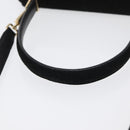 Salvatore Ferragamo Gancini Hand Bag Suede 2way Black Gold Auth 173432-7