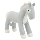 HERMES Cheval Honore Époque Stuffed Cotton Light Blue Auth 173436M-1