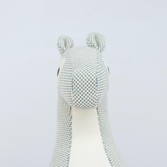 HERMES Cheval Honore Époque Stuffed Cotton Light Blue Auth 173436M