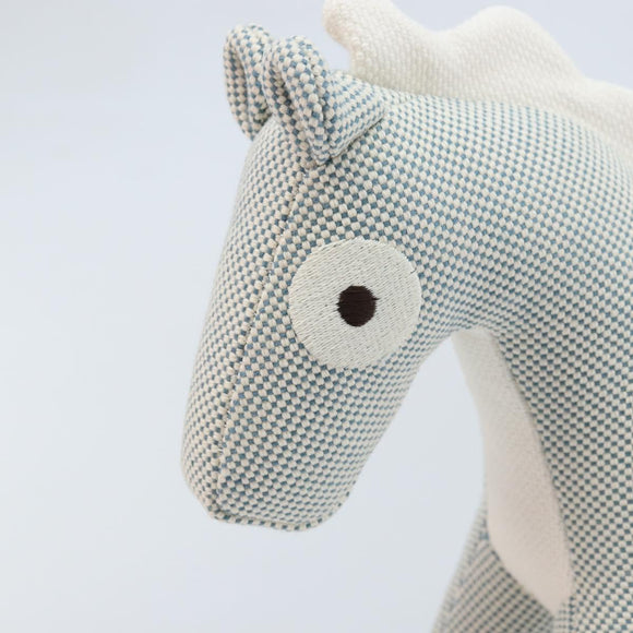 HERMES Cheval Honore Époque Stuffed Cotton Light Blue Auth 173436M