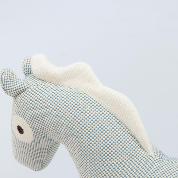 HERMES Cheval Honore Époque Stuffed Cotton Light Blue Auth 173436M
