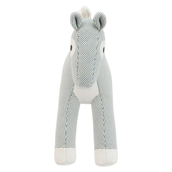 HERMES Cheval Honore Époque Stuffed Cotton Light Blue Auth 173436M