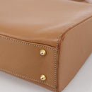 Burberrys Nova Check Hand Bag Leather Beige Gold Auth 173439-12