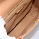 Burberrys Nova Check Hand Bag Leather Beige Gold Auth 173439-16