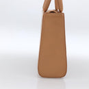 Burberrys Nova Check Hand Bag Leather Beige Gold Auth 173439-4