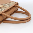 Burberrys Nova Check Hand Bag Leather Beige Gold Auth 173439-7