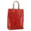 LOUIS VUITTON Monogram Vernis Reade MM Hand Bag Red Rouge M91086 LV Auth 173446-1
