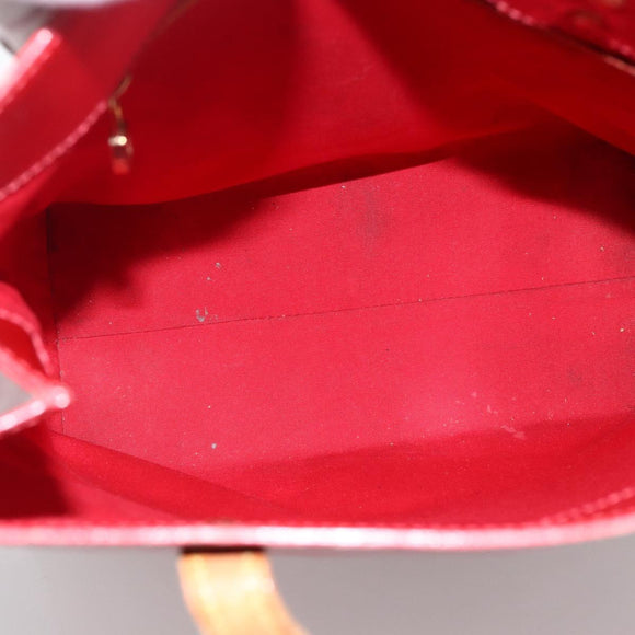 LOUIS VUITTON Monogram Vernis Reade MM Hand Bag Red Rouge M91086 LV Auth 173446