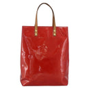 LOUIS VUITTON Monogram Vernis Reade MM Hand Bag Red Rouge M91086 LV Auth 173446-13