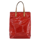 LOUIS VUITTON Monogram Vernis Reade MM Hand Bag Red Rouge M91086 LV Auth 173446-2
