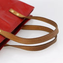 LOUIS VUITTON Monogram Vernis Reade MM Hand Bag Red Rouge M91086 LV Auth 173446-7