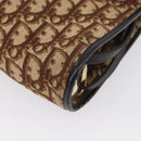 Christian Dior Trotter Canvas Shoulder Bag Beige Gold Auth 173448-11