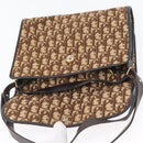 Christian Dior Trotter Canvas Shoulder Bag Beige Gold Auth 173448-14