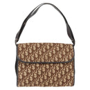 Christian Dior Trotter Canvas Shoulder Bag Beige Gold Auth 173448-2