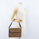 Christian Dior Trotter Canvas Shoulder Bag Beige Gold Auth 173448-21