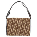 Christian Dior Trotter Canvas Shoulder Bag Beige Gold Auth 173448-3