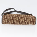 Christian Dior Trotter Canvas Shoulder Bag Beige Gold Auth 173448-9