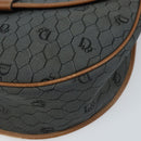 Christian Dior Honeycomb Canvas Shoulder Bag Black Gold Auth 173449-14