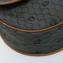 Christian Dior Honeycomb Canvas Shoulder Bag Black Gold Auth 173449-15