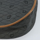 Christian Dior Honeycomb Canvas Shoulder Bag Black Gold Auth 173449-9