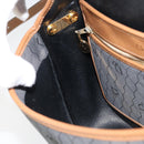 Christian Dior Honeycomb Canvas Shoulder Bag Black Gold Auth 173449-19