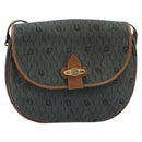Christian Dior Honeycomb Canvas Shoulder Bag Black Gold Auth 173449-13