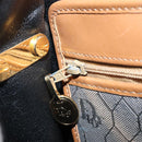 Christian Dior Honeycomb Canvas Shoulder Bag Black Gold Auth 173449-20