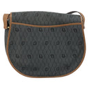 Christian Dior Honeycomb Canvas Shoulder Bag Black Gold Auth 173449-2