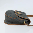 Christian Dior Honeycomb Canvas Shoulder Bag Black Gold Auth 173449-3