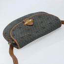 Christian Dior Honeycomb Canvas Shoulder Bag Black Gold Auth 173449-6