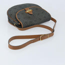 Christian Dior Honeycomb Canvas Shoulder Bag Black Gold Auth 173449-7