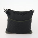 GUCCI GG Canvas Handtas Suède 2-delig Zwart Auth 173454-11