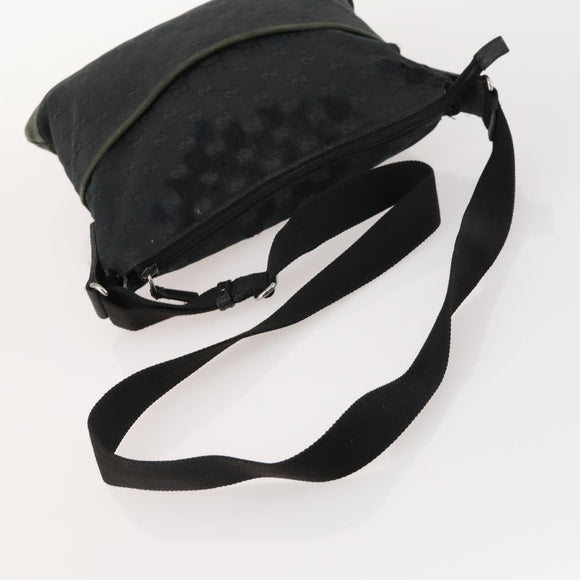 GUCCI GG Canvas Handtas Suède 2-delig Zwart Auth 173454
