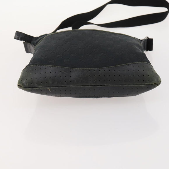 GUCCI GG Canvas Handtas Suède 2-delig Zwart Auth 173454