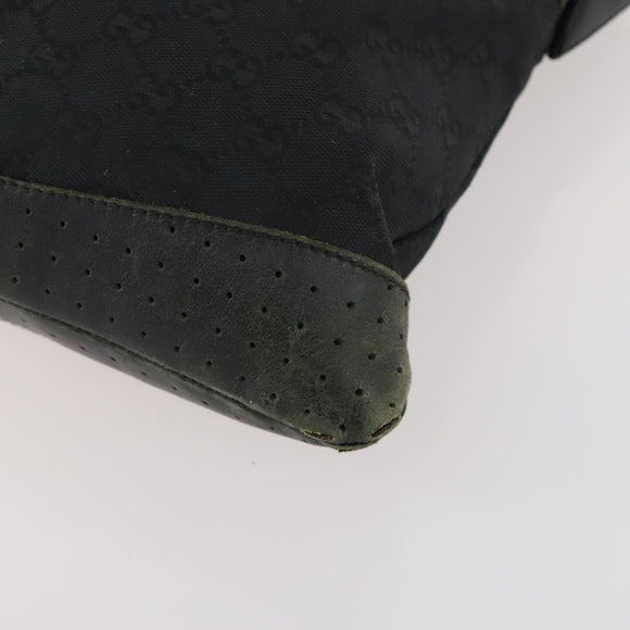 GUCCI GG Canvas Handtas Suède 2-delig Zwart Auth 173454
