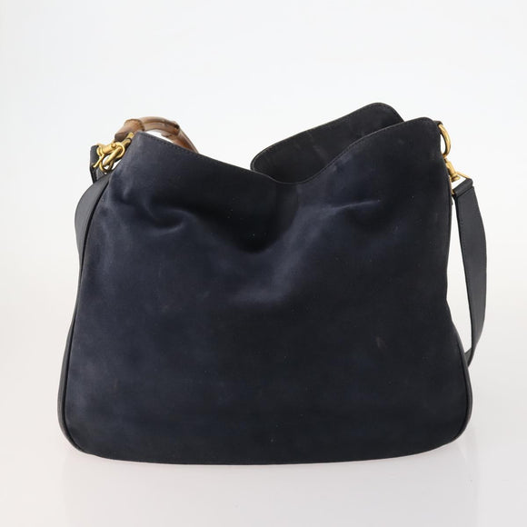 GUCCI GG Canvas Handtas Suède 2-delig Zwart Auth 173454