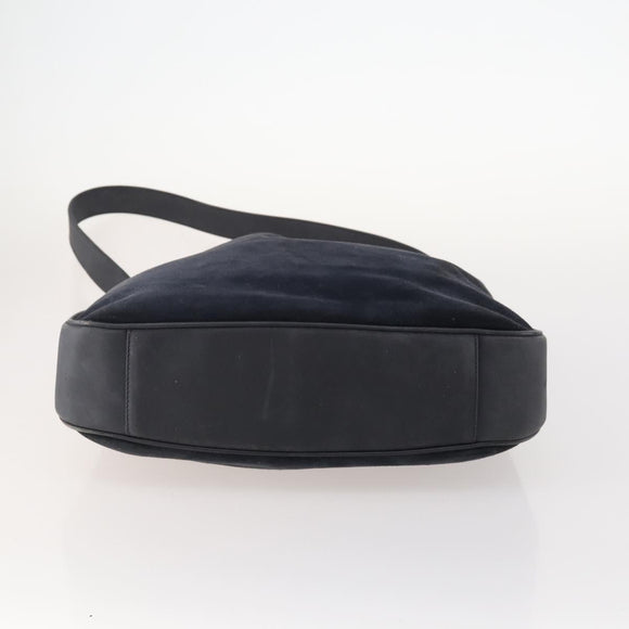 GUCCI GG Canvas Handtas Suède 2-delig Zwart Auth 173454