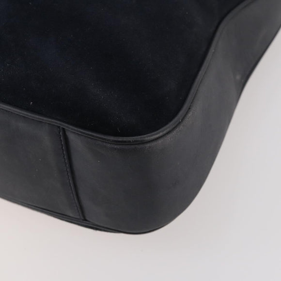 GUCCI GG Canvas Handtas Suède 2-delig Zwart Auth 173454