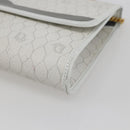 Christian Dior Honeycomb Canvas Chain Shoulder Bag PVC White Gold Auth 173462-10