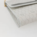 Christian Dior Honeycomb Canvas Chain Shoulder Bag PVC White Gold Auth 173462-11